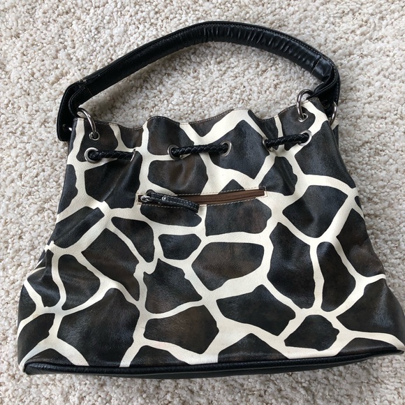 DOONEY & BOURKE Giraffe Print leather Shoulder Satchel Handbag - Picture 2 of 3